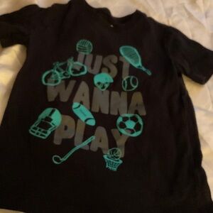 Carter's Black Tee with Sports Graphics